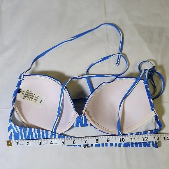BCBG Paris Blue Ruffle Underwire Bikini Swimsuit Small Medium - Picture 10 of 10